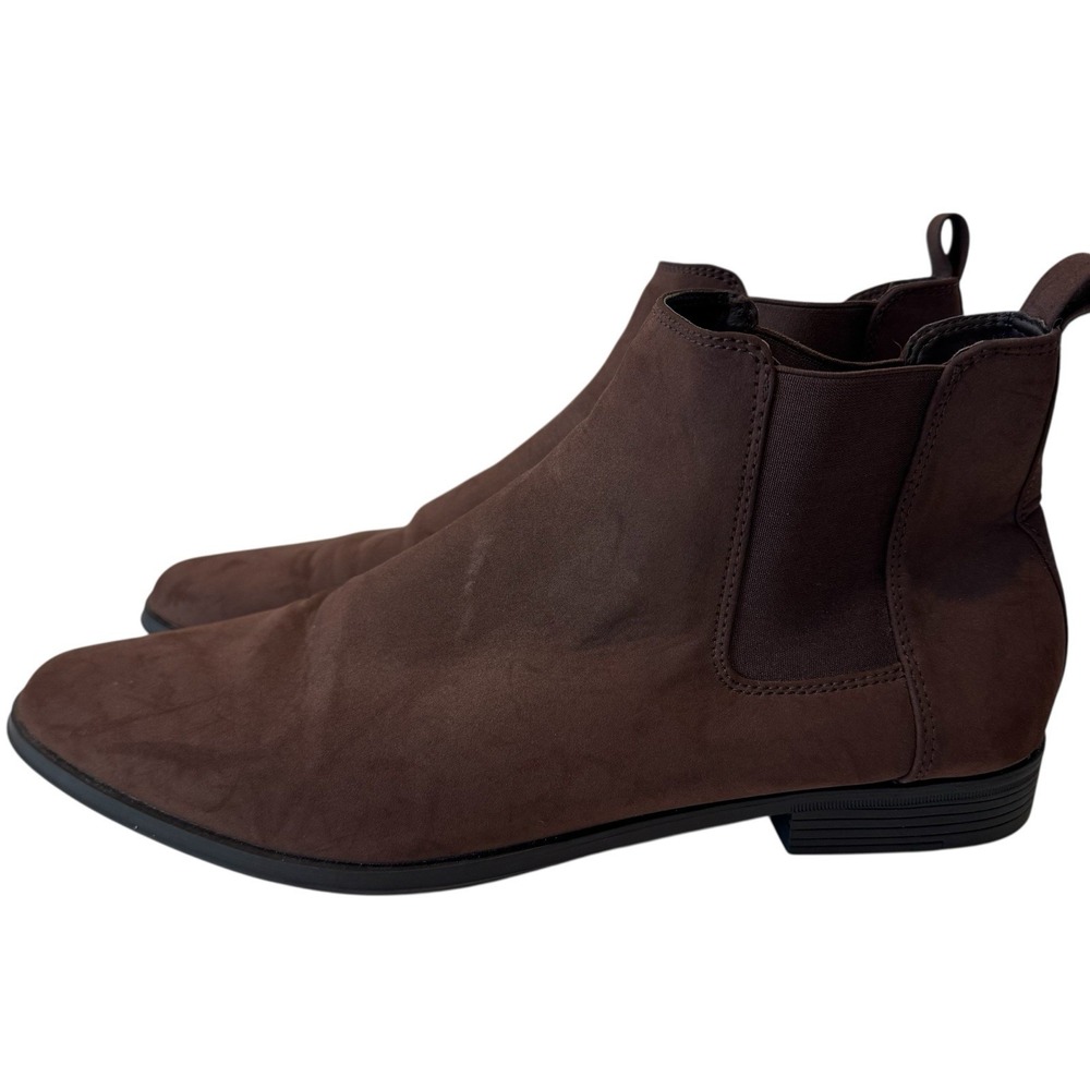 ASOS Design Chelsea Slip on Boots In Brown Suede Size 15 - Picture 4 of 10